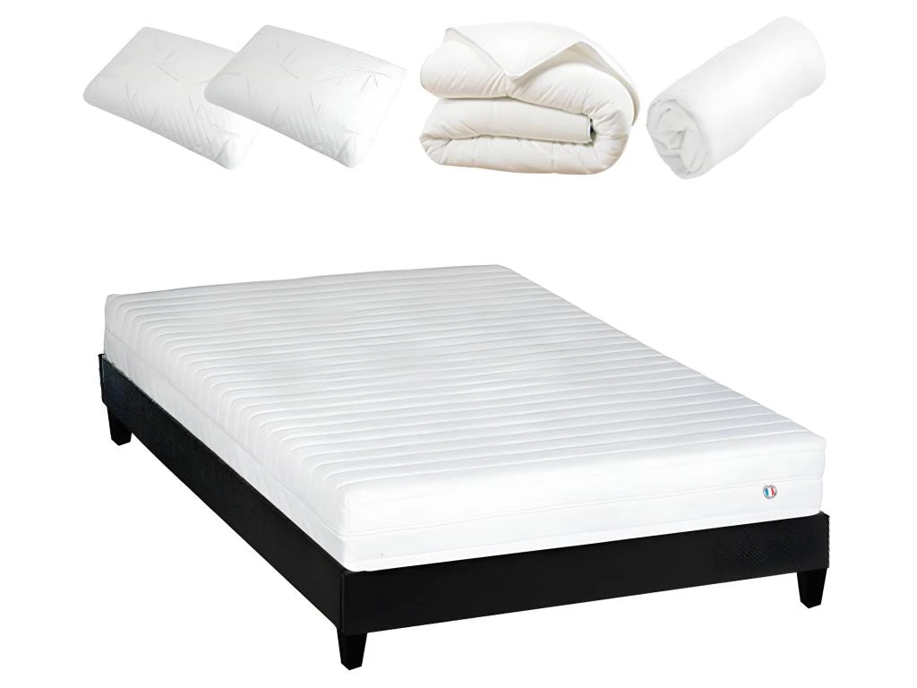OLYMPE LITERIE | Pack Prêt à Dormir EGIO 160x200 Cm | Matelas Latex Like + Sommier Bois + Accessoires 3 OLYMPE LITERIE | Pack Prêt à Dormir EGIO 160x200 Cm | Matelas Latex Like + Sommier Bois + Accessoires