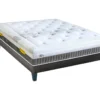 OLYMPE LITERIE | Ensemble DELPHES 140x190 Cm | Matelas Mémoire De Forme + Sommier Bois | Ferme