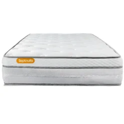 Matelas 90x200 Memo Luxe Ressorts Ensachés + Mémoire De Forme 5 Zones De Confort MAXI épaisseur