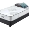 Matelas Ressorts Et à Mémoire De Forme "Josey" - 140 X 190 X 25 Cm - Blanc / Gris