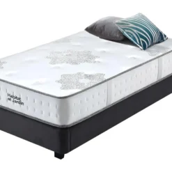 Matelas Ressorts Et à Mémoire De Forme "Josey" - 140 X 190 X 25 Cm - Blanc / Gris