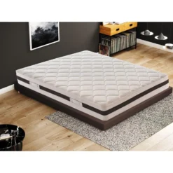 Matelas 900 Ressorts Ensachés Et Mousse Mémoire 9 Zones De Confort Hauteur 22 Cm 120x190 Cm