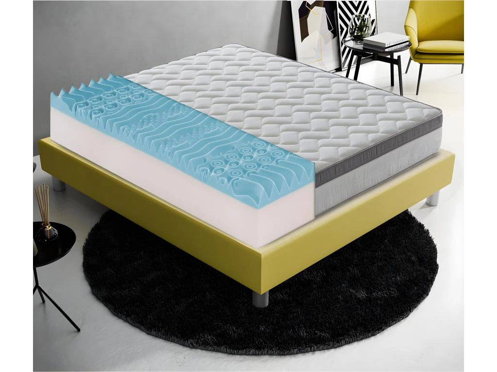 Matelas Mémoire De Forme à 9 Zones Différenciées 26cm De Hauteur Modèle Plus 200x200 Cm 3 Matelas Mémoire De Forme à 9 Zones Différenciées 26cm De Hauteur Modèle Plus 200x200 Cm