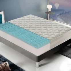 Matelas En Mousse à Mémoire De Forme - 9 Zones Différentes - Haut 25 Cm - Housse Amovible En Aloès 150x190 Cm