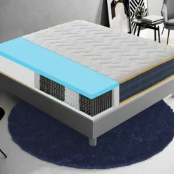 Matelas Ressorts Ensachés Et Mousse Mémoire à 9 Zones Différenciées - 23 Cm De Hauteur - Anatomique 200x200 Cm