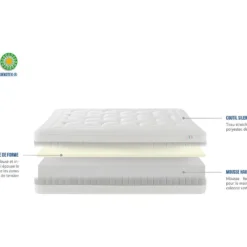 BELLECOUR LITERIE | Matelas GRAND HOTEL 160x200 Cm | Mousse à Mémoire De Forme | Soutien Ferme -Sominova Soldes Boutique matelas 10732577