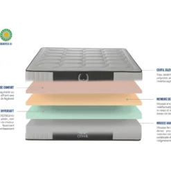 OLYMPE LITERIE | Matelas CESAR 140x200 Cm | Mousse à Mémoire De Forme | Soutien Ferme -Sominova Soldes Boutique matelas 10740915