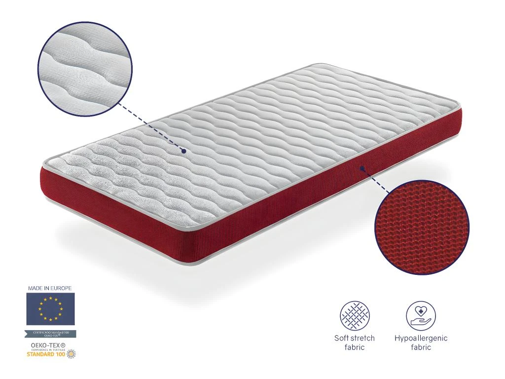Matelas Bebe 70x1140 VELVET Mousse, Epaisseur 11 Cm Respirante Et Ergonomique. Fermete Ideal Pour Bebe 4 Matelas Bebe 70x1140 VELVET Mousse, Epaisseur 11 Cm Respirante Et Ergonomique. Fermete Ideal Pour Bebe â Image 2