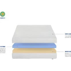 OLYMPE LITERIE | Matelas OSLO 140x190 Cm | Mousse à Mémoire De Forme | Soutien Ferme -Sominova Soldes Boutique matelas 12529533