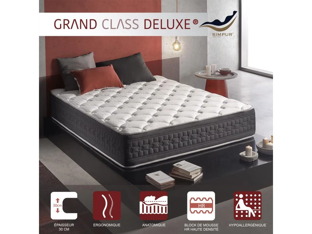 Matelas 90x190 Mousse Grand Class | Mousse à Mémoire De Forme | épaisseur 30 Cm | Auto Régulation De Température | 11 Zones De Confort | Hypoallergénique | Tissus Stretch 3 Matelas 90x190 Mousse Grand Class | Mousse à Mémoire De Forme | épaisseur 30 Cm | Auto Régulation De Température | 11 Zones De Confort | Hypoallergénique | Tissus Stretch
