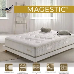 Matelas 160x200 Ressorts Magestic® | Ressorts Ensachés Avec Mousse á Mémoire | épaisseur 30 Cm - Avec 9 Couches Différentes