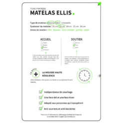 Matelas Mousse Haute Résilience + Latex 3 Zones ESSENCE - Made In France Dimensions - 90 X 190 Cm -Sominova Soldes Boutique matelas 13628927