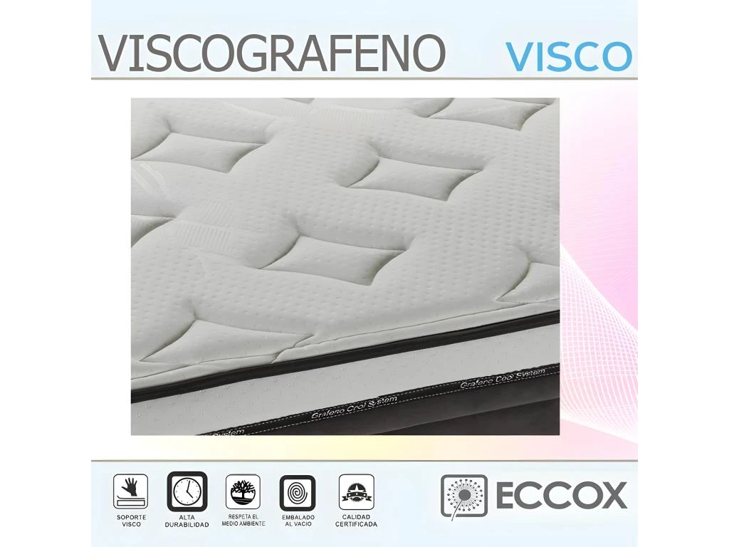 Matelas Suprême Graphène 135x190 Hauteur 24cm±2 3cm Visco 4 Matelas Suprême Graphène 135x190 Hauteur 24cm±2 3cm Visco – Image 2