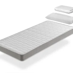 Pack Matelas 80X200 APOLO LIT ENFANT, Epaisseur 14 CM + 1 Oreiller A Memoire 80X35 + 1 Protege Matelas 80X200