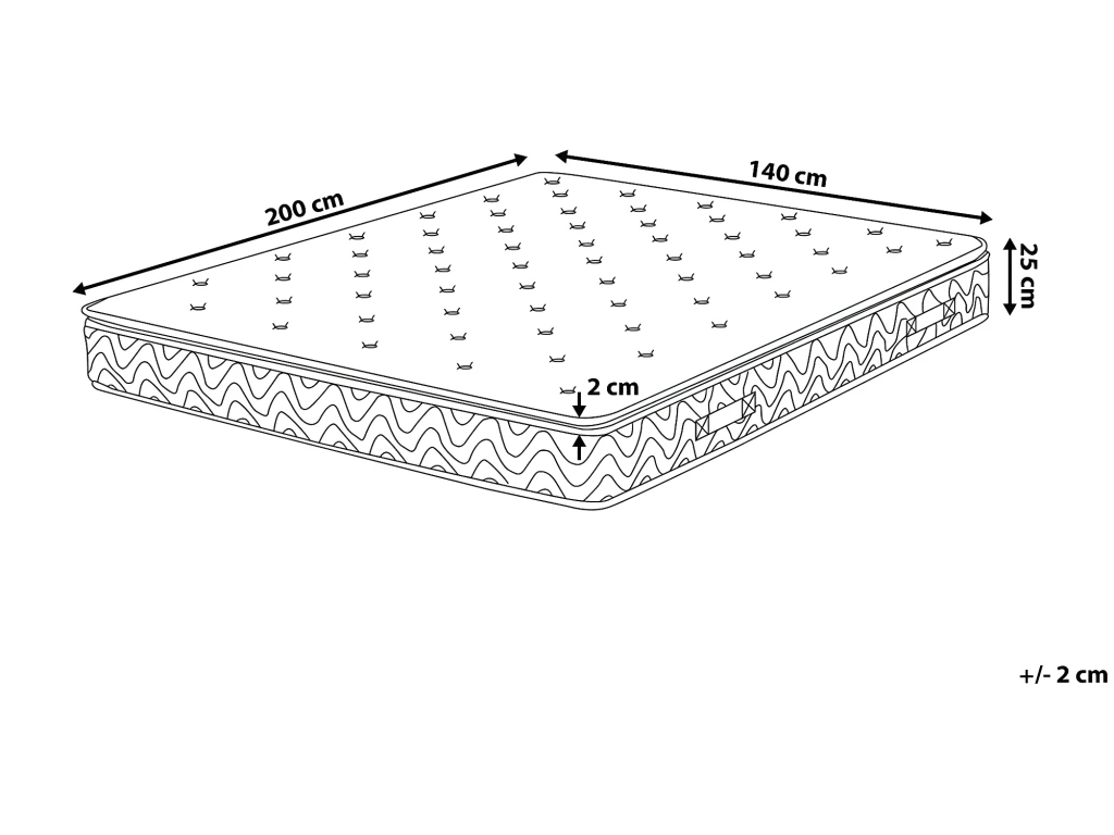 Matelas à Ressorts Ensachés équilibré 140 X 200 Cm JOY 5 Matelas à Ressorts Ensachés équilibré 140 X 200 Cm JOY – Image 3