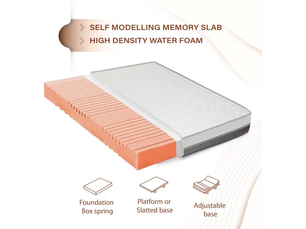 Matelas Double 150x190 Mémoire De Forme Hybride Mousse D'eau, Orthopédique Semi Rigide 4 Matelas Double 150x190 Mémoire De Forme Hybride Mousse D'eau, Orthopédique Semi Rigide – Image 2