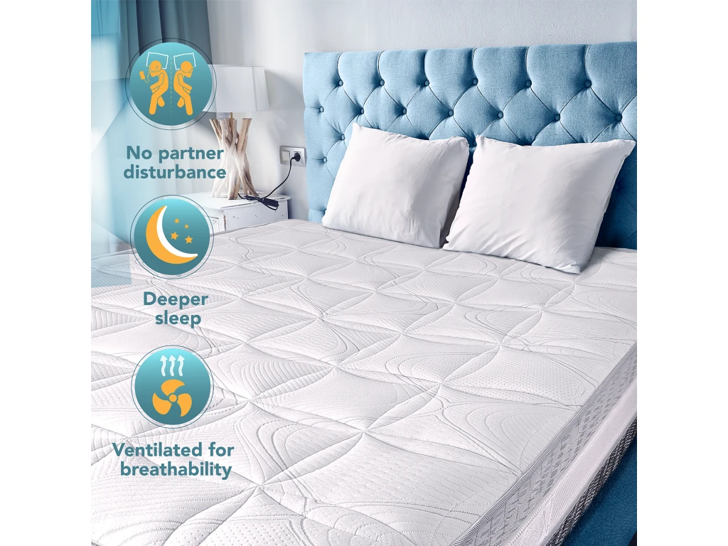 Matelas Double À Ressorts Ensachés 160x200cm Et Mousse À Mémoire De Forme - Housse Amovible 7 Matelas Double À Ressorts Ensachés 160x200cm Et Mousse À Mémoire De Forme - Housse Amovible – Image 5