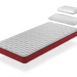 Pack Matelas 80X200 VELVET LIT ENFANT, Epaisseur 14 CM + 1 Oreiller à Memoire 80X35 + 1 Protege Matelas 80X200
