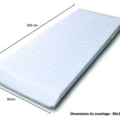 Matelas 80x200 Mémoire De Forme Luna Blanc -Sominova Soldes Boutique matelas 18887867
