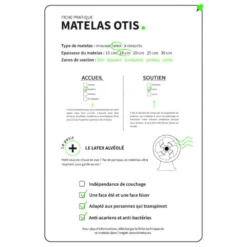 Matelas 100% Latex 5 Zones ORIGINEL - Spécial Dos Sensible - Fabriqué En France Dimensions - 140 X 190 Cm -Sominova Soldes Boutique matelas 21044951