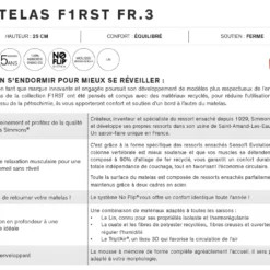 Matelas Simmons First FR.3 - 630 Ressorts Ensachés SenSoft Evolution 160x200 -Sominova Soldes Boutique matelas 21140839