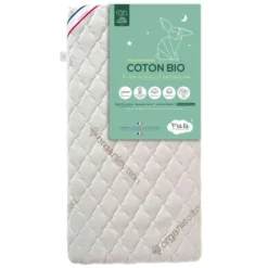 Matelas Bébé Sans Traitement Déhoussable Coton Bio 60x120