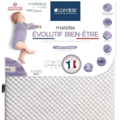 Matelas Bébé Déhoussable EVOLUTIF BIEN-ÊTRE 70x140 Cm -Sominova Soldes Boutique matelas 21235561