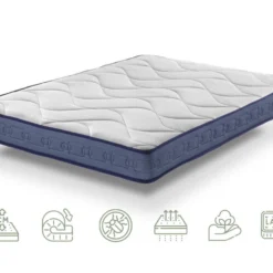 Matelas Latex Gel Plus Avec Adaptation Et Régulation Thermique 150x190 – Mémoire De Forme - Effet Relax, 13 Zones De Confort - Hauteur 20 Cm | Certifié Sanitized® Et Oeko-Tex®