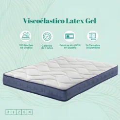 Matelas Latex Gel Plus Avec Adaptation Et Régulation Thermique 150x190 – Mémoire De Forme - Effet Relax, 13 Zones De Confort - Hauteur 20 Cm | Certifié Sanitized® Et Oeko-Tex® -Sominova Soldes Boutique matelas 22903199