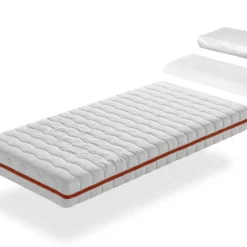 Pack Matelas Mousse à Mémoire 70X190 GEA VISCO LIT ENFANTS, Epaisseur 18 CM + 1 Oreiller à Memoire 70X35 + 1 Protege Matelas 70X190