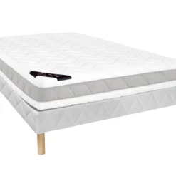 Ensemble Sommier + Matelas Mémoire De Forme 7 Zones Et Mousse Haute Résilience COURCHEVEL De PALACIO ép.24cm -140 X 190 Cm