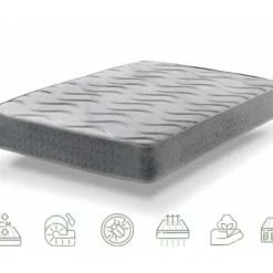 Matelas 90X200 Ressorts Ensachés ViscoGel-Grafeno Plus|effet Relax, 13 Zones De Confort Et Soutien Lombaire
