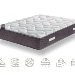 Matelas 80X200 Athèrmique 7 Zones Confort Mémoire De Forme 25 CM - GRAFENO DELUXE