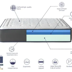 Matelas 150X190 OLYMPO, Epaisseur 30 CM, Moussee A Memoire, Ergonomique Et Respirant. Fermeté 3/5 Moyenne -Sominova Soldes Boutique matelas 9019041