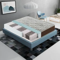 Matelas à Ressorts Ensachés Et Mousse à Mémoire - Hauteur 23 Cm 160x200 Cm