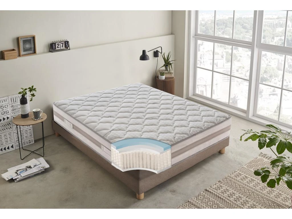 Matelas à 800 Ressorts Ensachés - Hauteur 25 Cm - 9 Zones De Confort Modèle Relax 140x200 Cm 3 Matelas à 800 Ressorts Ensachés - Hauteur 25 Cm - 9 Zones De Confort Modèle Relax 140x200 Cm