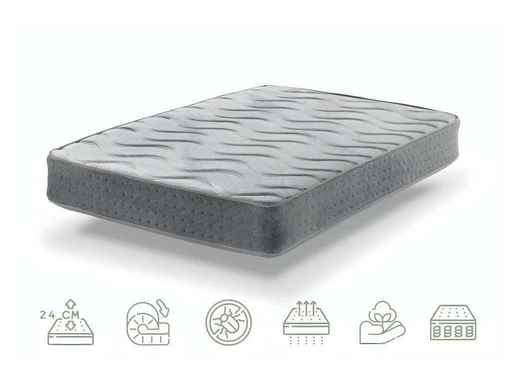 Matelas 90X190 Ressorts Ensachés ViscoGel-Grafeno Plus|effet Relax, 13 Zones De Confort Et Soutien Lombaire 3 Matelas 90X190 Ressorts Ensachés ViscoGel-Grafeno Plus|effet Relax, 13 Zones De Confort Et Soutien Lombaire