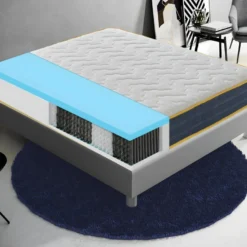 Matelas Ressorts Ensachés Et Mousse Mémoire à 9 Zones Différenciées - 23 Cm De Hauteur - Anatomique 80x200 Cm