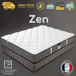 Matelas 90x190 Cm Zen évolution, Mémoire De Forme, 10 Zones De Confort, Indépendance Du Couchage, Réversible, Orthopédique, 20 Cm