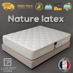 Matelas 90x190 Cm Nature Latex, Latex Naturel, 10 Zones De Confort, Indépendance Du Couchage, Réversible, Orthopédique, 26 Cm
