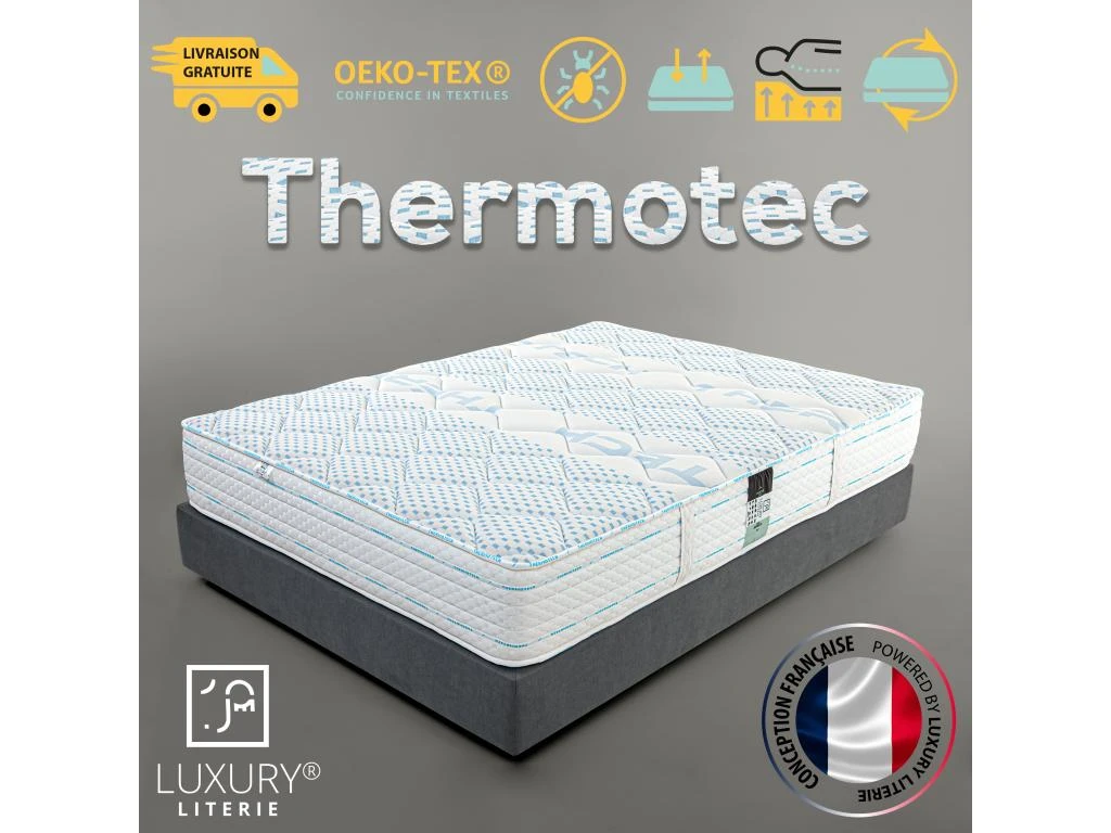 Matelas 140x200 Cm Thermotec Rêve, Mémoire De Forme, 10 Zones De Confort, Indépendance Du Couchage, Réversible, Orthopédique, 24 Cm 3 Matelas 140x200 Cm Thermotec Rêve, Mémoire De Forme, 10 Zones De Confort, Indépendance Du Couchage, Réversible, Orthopédique, 24 Cm