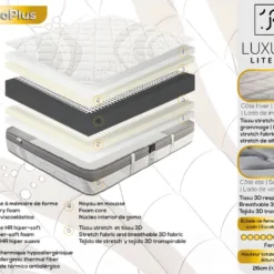 Matelas 180x200 Cm Viscoplus Lux, Mémoire De Forme, 10 Zones De Confort, Indépendance Du Couchage, Réversible, Orthopédique, 26 Cm -Sominova Soldes Boutique matelas 9044947