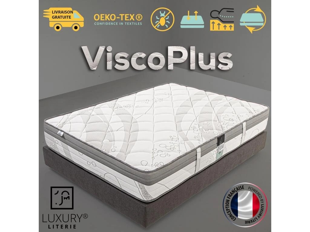 Matelas 90x190 Cm, Mémoire De Forme Viscoplus, Haute Adaptabilité, Indépendance Du Couchage, Ergonomique, Réversible, 26 Cm 3 Matelas 90x190 Cm, Mémoire De Forme Viscoplus, Haute Adaptabilité, Indépendance Du Couchage, Ergonomique, Réversible, 26 Cm