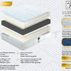 Matelas 180x200 Cm Thermotec Dream, Mémoire De Forme, 10 Zones De Confort, Indépendance Du Couchage, Réversible, Orthopédique, 24 Cm -Sominova Soldes Boutique matelas 9045507