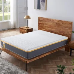 Matelas 90x200cm Ferme, Latex Naturel Et Gel Mémoire De Forme, 28 Cm D'épaisseur