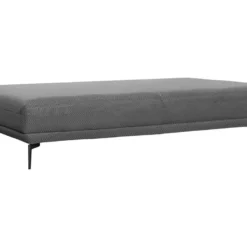 Module Banquette 3 Places Tissu Alvéolé Gris Pieds Métal Noir - ELINOR