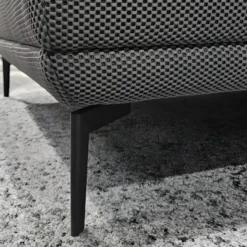 Module Banquette 3 Places Tissu Alvéolé Gris Pieds Métal Noir - ELINOR 10 Module Banquette 3 Places Tissu Alvéolé Gris Pieds Métal Noir - ELINOR -Sominova Soldes Boutique meridienne 12738835