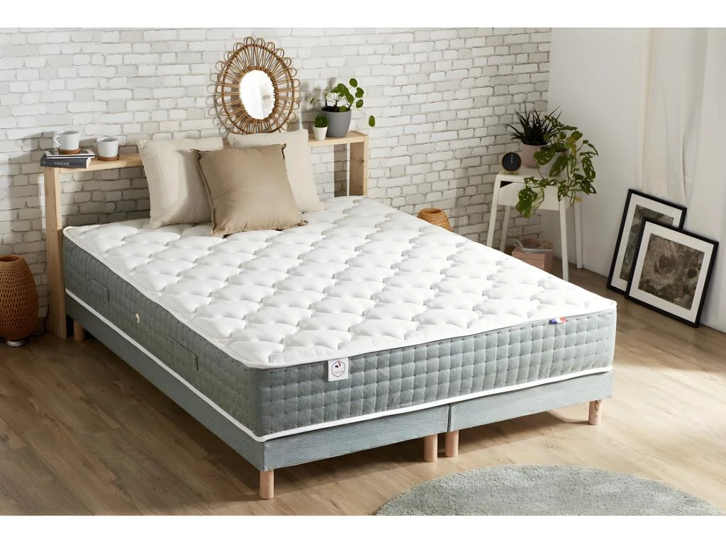 Sommier Tapissier à Lattes Vert Celadon Made In France Dimensions - 2x90 X 200 Cm 4 Sommier Tapissier à Lattes Vert Celadon Made In France Dimensions - 2x90 X 200 Cm – Image 2