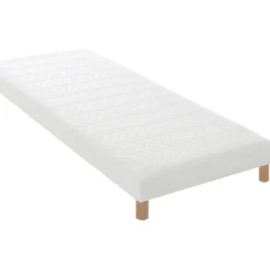 Sommier Tapissier à Lattes Blanc Made In France Dimensions - 80 X 200 Cm