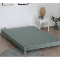 Sommier Tapissier à Lattes Vert Celadon Made In France Dimensions - 160 X 200 Cm -Sominova Soldes Boutique sommier 10775751